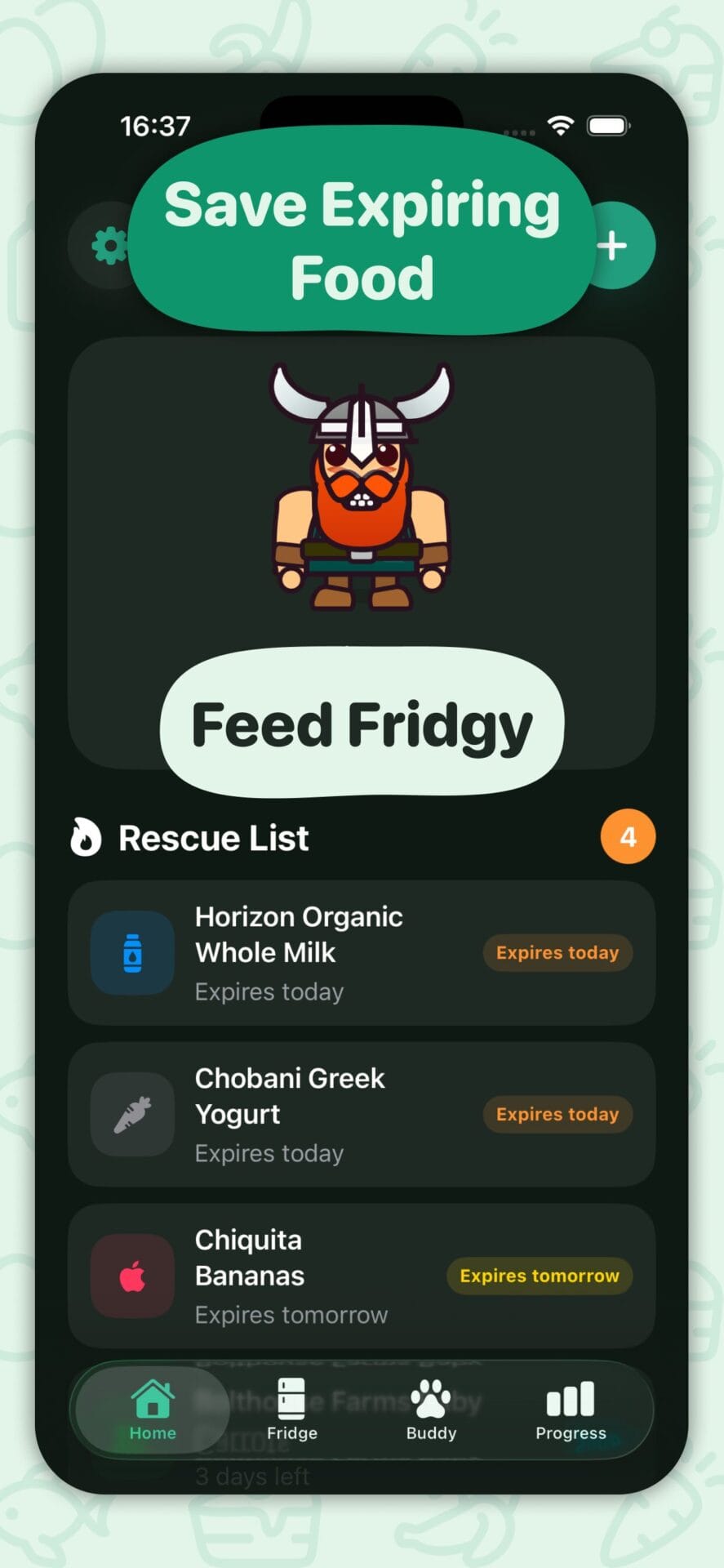 FridgeQuest app screenshot