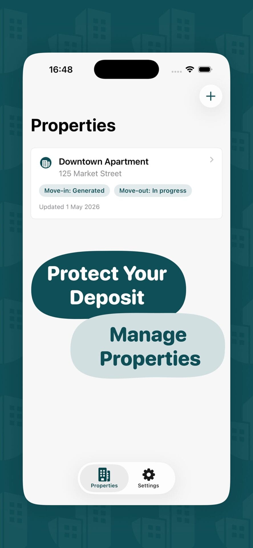 MoveProof properties screen