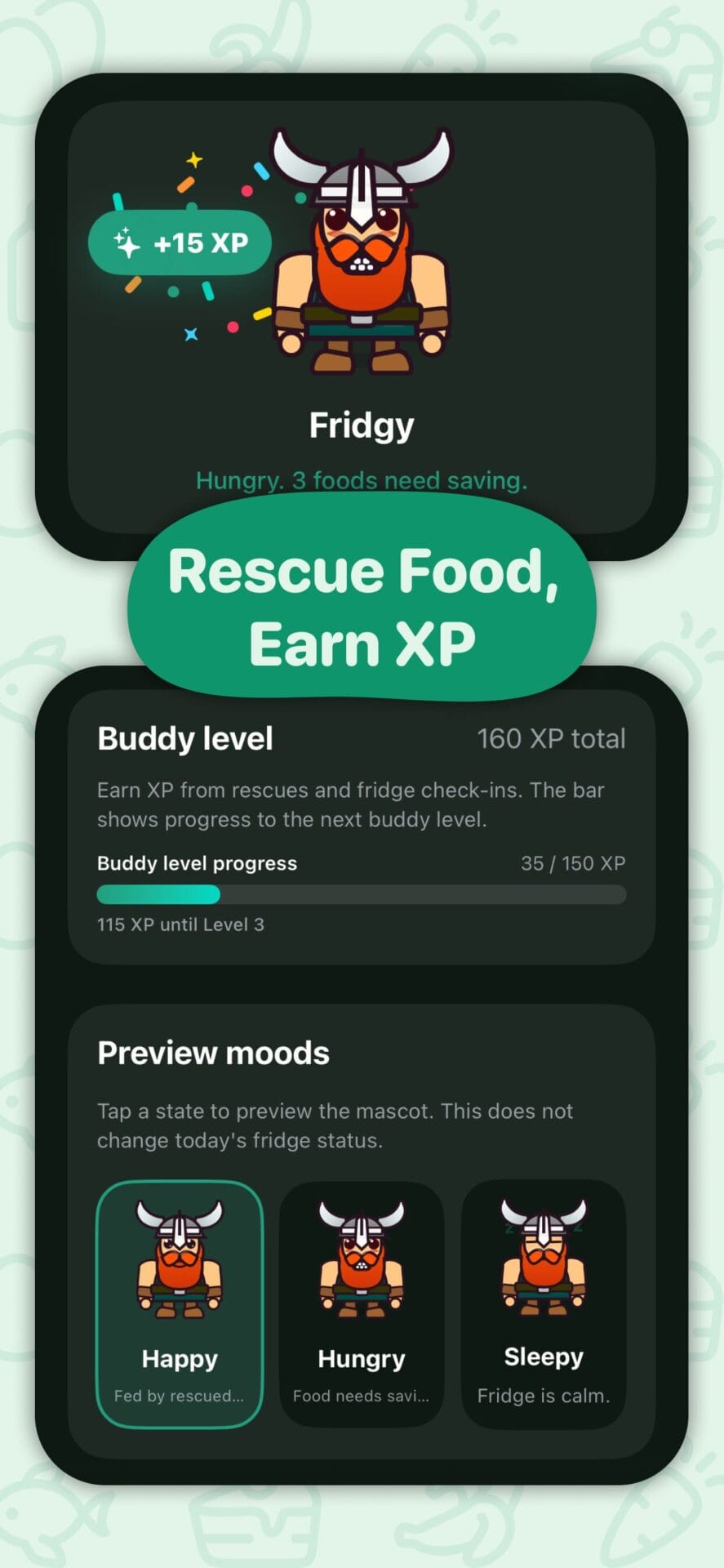 FridgeQuest fridge buddy screen