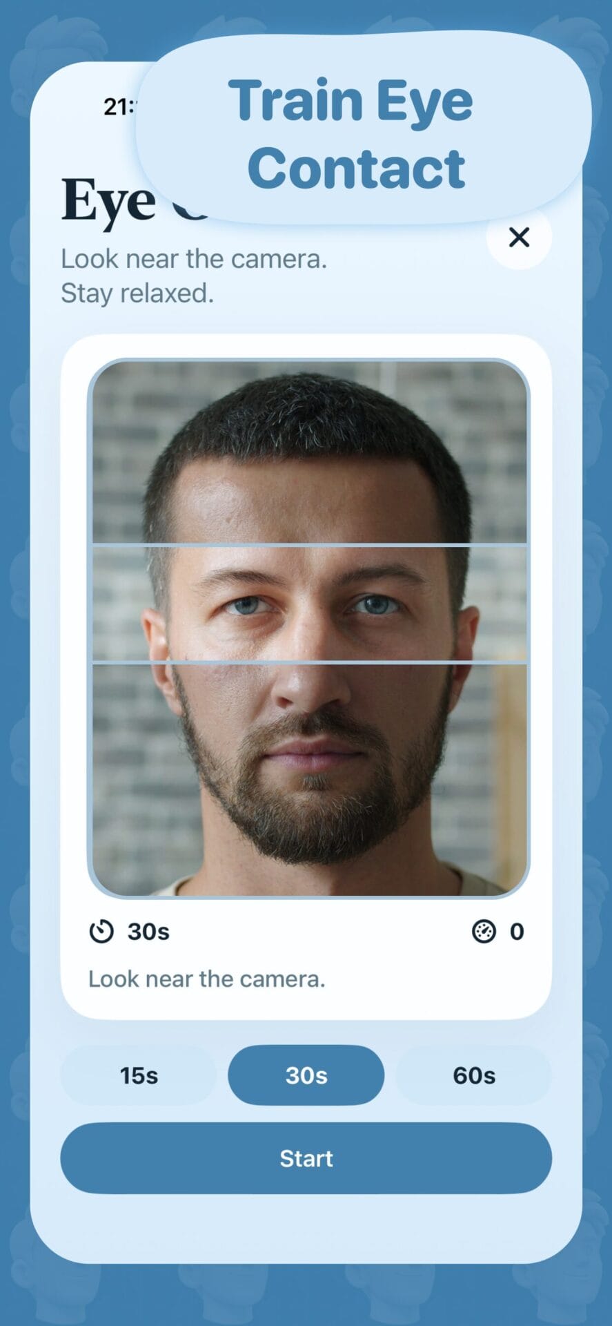 SocialGym daily practice screen