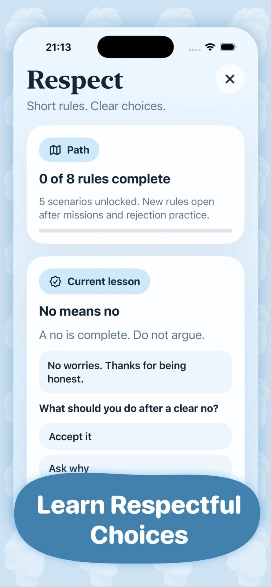 SocialGym progress screen